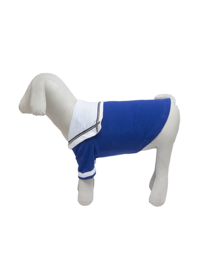 Lulala Dog Shirt with Sea Lover Dog Shirt - Cotton Shirt for Dogs Summer Tshirt with Polo Collar Navy Captain Costume for Dogs (12Inch,Blue-White) - Image 4